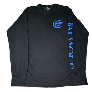 Jai Wolf Tour 2023 T-Shirt Mens Long Sleeve Concert Tee Black Blue Logo sz Small